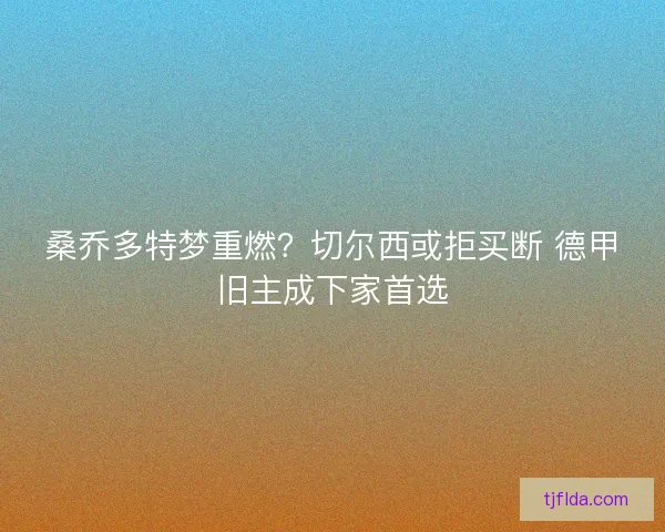 桑乔多特梦重燃？切尔西或拒买断 德甲旧主成下家首选